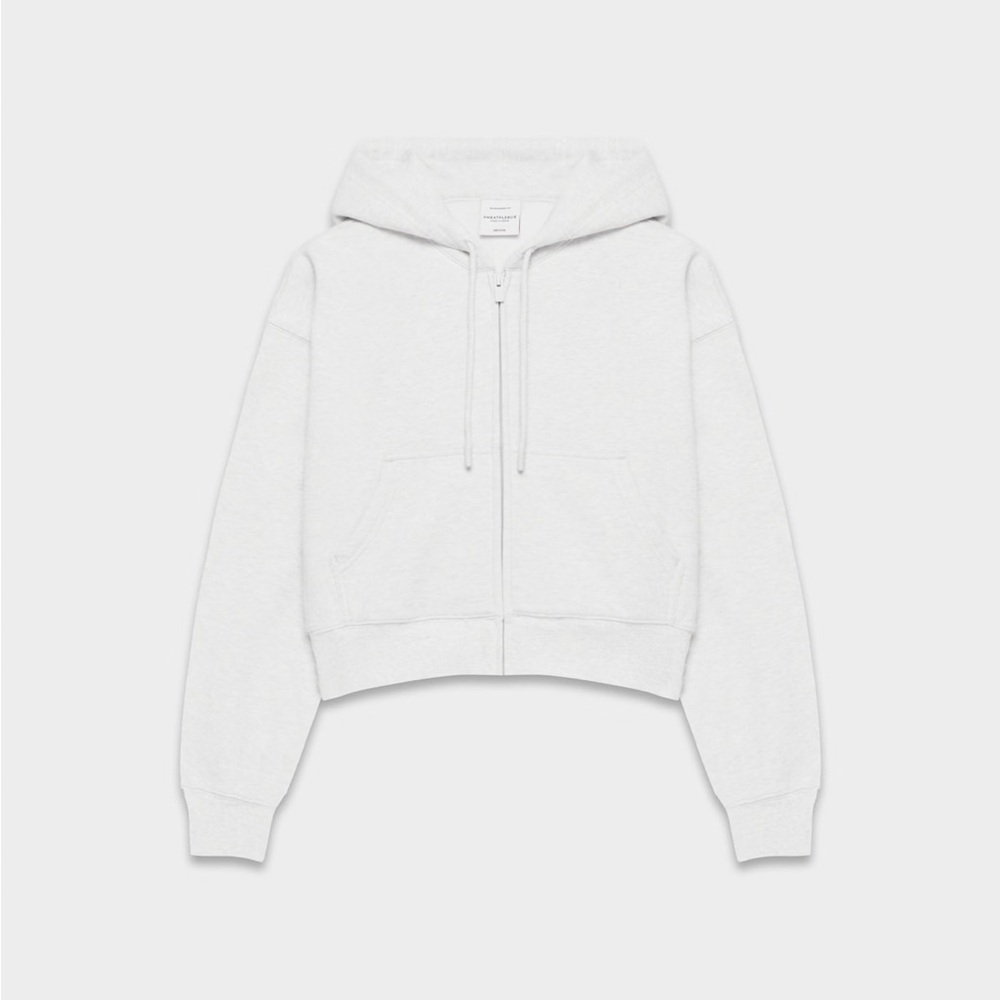 Aritzia TNA Cozy Sweatfleece Boyfriend Boxy Zip Hoodie Cropped